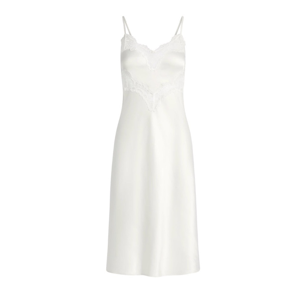 SKIMS White Lace-Trim Midi Slip Dress - Picture 6 of 11